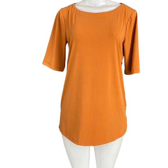Susan Graver Modern Essentials Liquid Knit Bateau Neck Top Size S - Picture 2 of 8